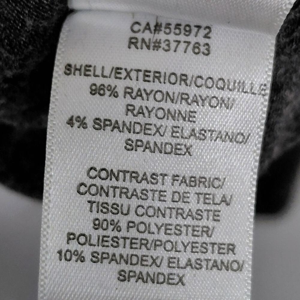 Laundry by Shelli Segal Gray Faux Leather Contrast Sleeve Top Women Size S - Picture 9 of 12